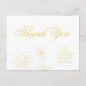 Fireworks Elegant Gold Script Hartelijk dank voor  Briefkaart (Voorkant)