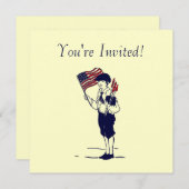  Fireworks en Flag Art Aangepaste Uitnodigingen (Voorkant / Achterkant)