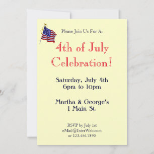  Fireworks en Flag Custom Invitation Kaart
