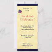 Fireworks et drapeau 4 juillet invitation personna (Dos)