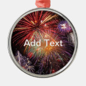 Fireworks Finale aangepaste tekst Metalen Ornament (Voorkant)