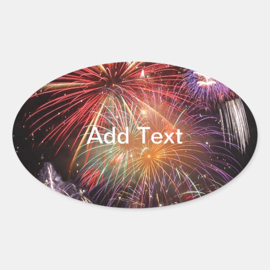 Fireworks Finale Ovale Sticker (Voorkant)
