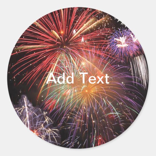 Fireworks Finale Ronde Sticker (Voorkant)