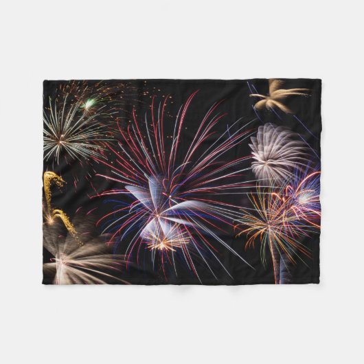 Fireworks Fleece Blanket Deken (Voorkant (Horizontaal))
