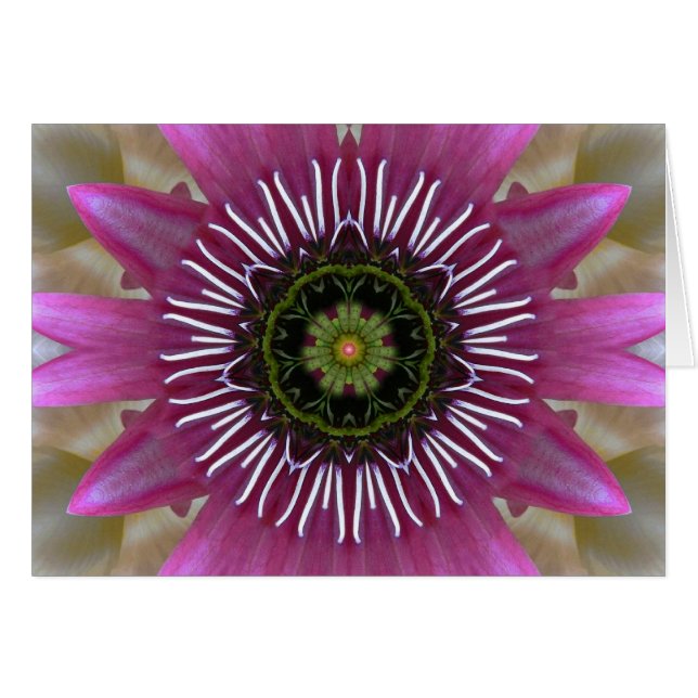 Fireworks Fuchsia Mandala Card (Voorkant Horizontaal)