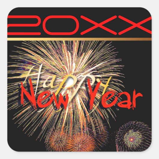 Fireworks Happy New Year Custom 2019 S Sticker (Devant)