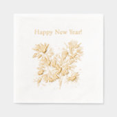 Fireworks Happy New Year Folie Servetten (Voorkant)