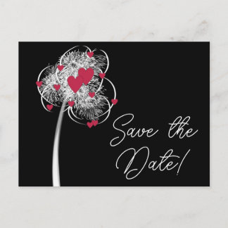 Fireworks & Hearts Enregistrer la date Carte posta