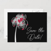 Fireworks & Hearts Sla het Briefkaart Datum op (Voorkant / Achterkant)