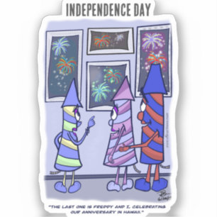 Fireworks Independence Day op maat gesneden Sticke Sticker