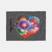 Fireworks New Year's Eve Party Long Sleeve  Fleece Deken (Voorkant (Horizontaal))