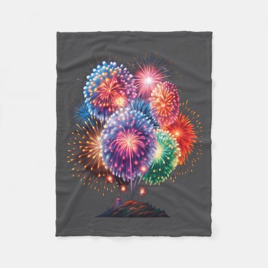 Fireworks New Year's Eve Party Long Sleeve  Fleece Deken (Voorkant)