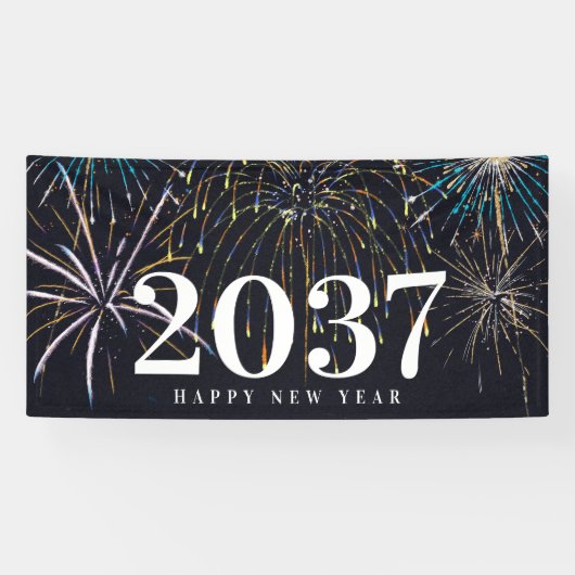 Fireworks New Years Party Banner (Horizontaal)