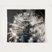Fireworks New Years White Photo Booth Backdrop Wandkleed (Voorkant (horizontaal))
