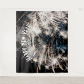 Fireworks New Years White Photo Booth Backdrop Wandkleed (Voorkant)