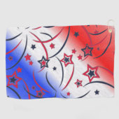 Fireworks op Red White Blue Golfhanddoek (Horizontaal)