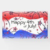 Fireworks op Red White Blue Spandoek (Horizontaal)