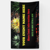 Fireworks op zwart met gebeurtenisinformatie spandoek (Verticaal)