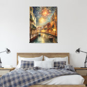 Fireworks over Venice Canvas Wall Art Afdruk (Insitu (Slaapkamer))