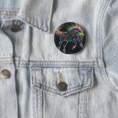 Fireworks Pony Button Pin (In situ)
