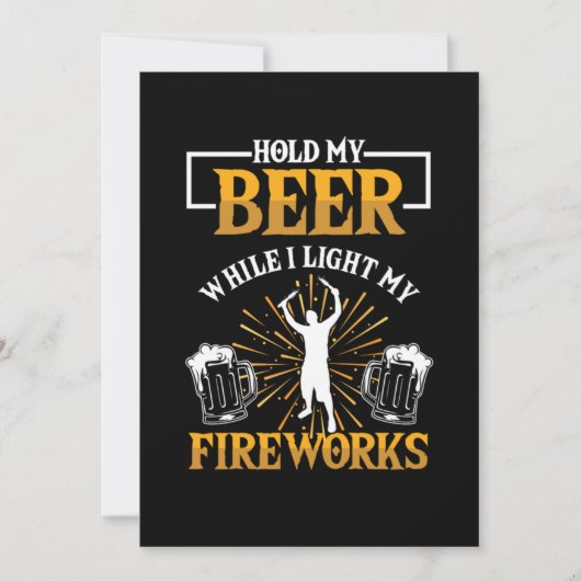 Fireworks Pyrotechnician Beer Firecracker Fun Gift Kaart (Voorkant)