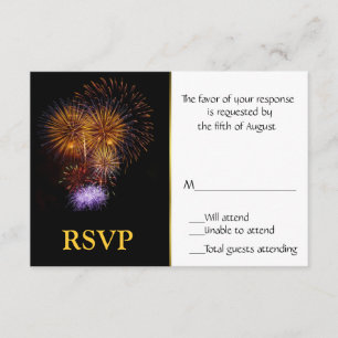 Fireworks-reactiekaart RSVP Kaartje