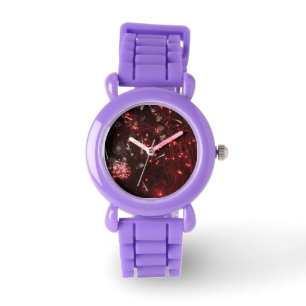 Fireworks Red Glitter Watch Horloge