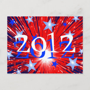 Fireworks Red White Blue '2012'-briefkaart Briefkaart