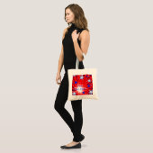 Fireworks Red White Blue "Jouw tekst"-canvas tas (Voorkant (model))
