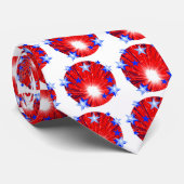 Fireworks Red White Blue stropdas wit (Opgerold)