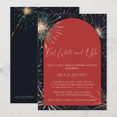 Fireworks Red, White en I DO Vrijgezellenfeest Kaart (Voorkant / Achterkant)