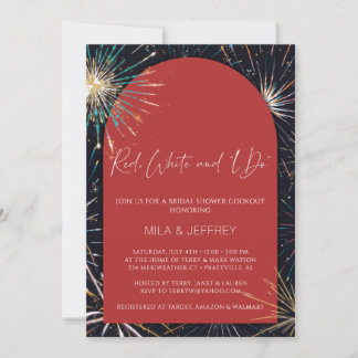 Fireworks Red, White en I DO Vrijgezellenfeest Kaart