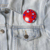 Fireworks Red White-knop rond Ronde Button 5,7 Cm (In situ)