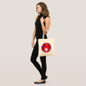 Fireworks Red White Round canvas tas (Voorkant (model))