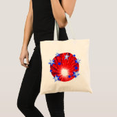 Fireworks Red White Round canvas tas (Voorkant (product))