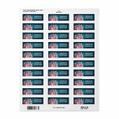 Fireworks Rockets, 4 juli, Adresetiketten Etiket (Full Sheet)