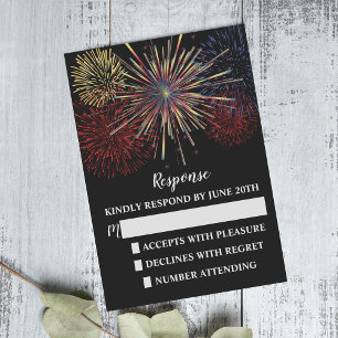 Fireworks Sky 4 juillet Réponse du Mariage/RSVP
