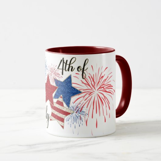 Fireworks Stars and Stripes 4 juli Mok 11 oz (Voorkant rechts)