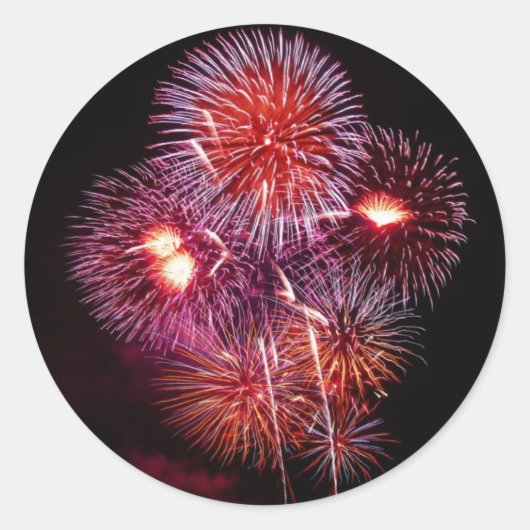 Fireworks-Sticker Ronde Sticker (Voorkant)