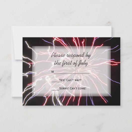 Fireworks Summer Wedding RSVP Response Kaart (Voorkant)