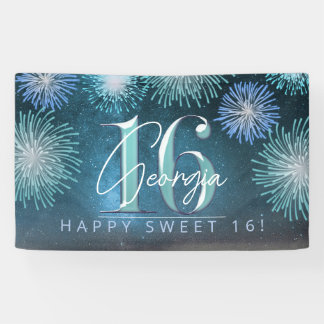 Fireworks Sweet 16 Blauwgroen ID984 Spandoek