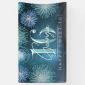 Fireworks Sweet 16 Blauwgroen ID984 Spandoek (Verticaal)
