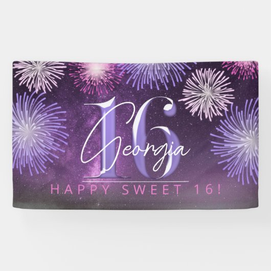Fireworks Sweet 16 Paarse ID984 Spandoek (Horizontaal)