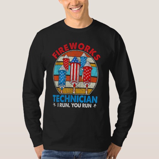 Fireworks-technicus waarop ik de werking van ons v t-shirt (Voorkant)