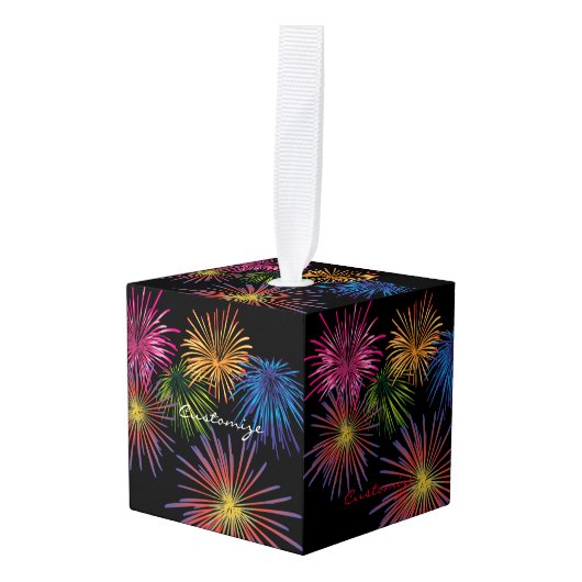 Fireworks Thunder_Cove exploiteren Kubus Ornament (Voorkant hoekig)