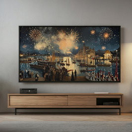 Fireworks Waterfront Print | Samsung Frame TV Art