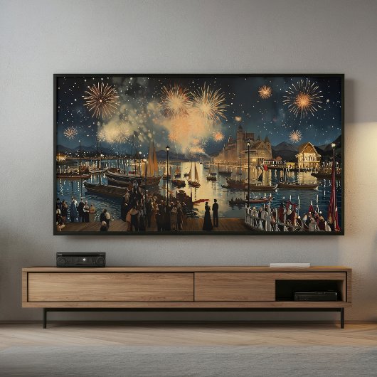 Fireworks Waterfront Print | Samsung Frame TV Art