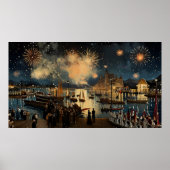 Fireworks Waterfront Print | Samsung Frame TV Art (Voorkant)