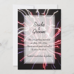 Fireworks Wedding Save the Date Notice Kaart