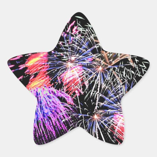 Fireworks-weergave Ster Sticker (Voorkant)
